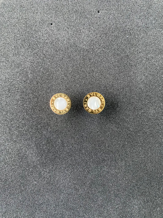 BV White Stud Earrings