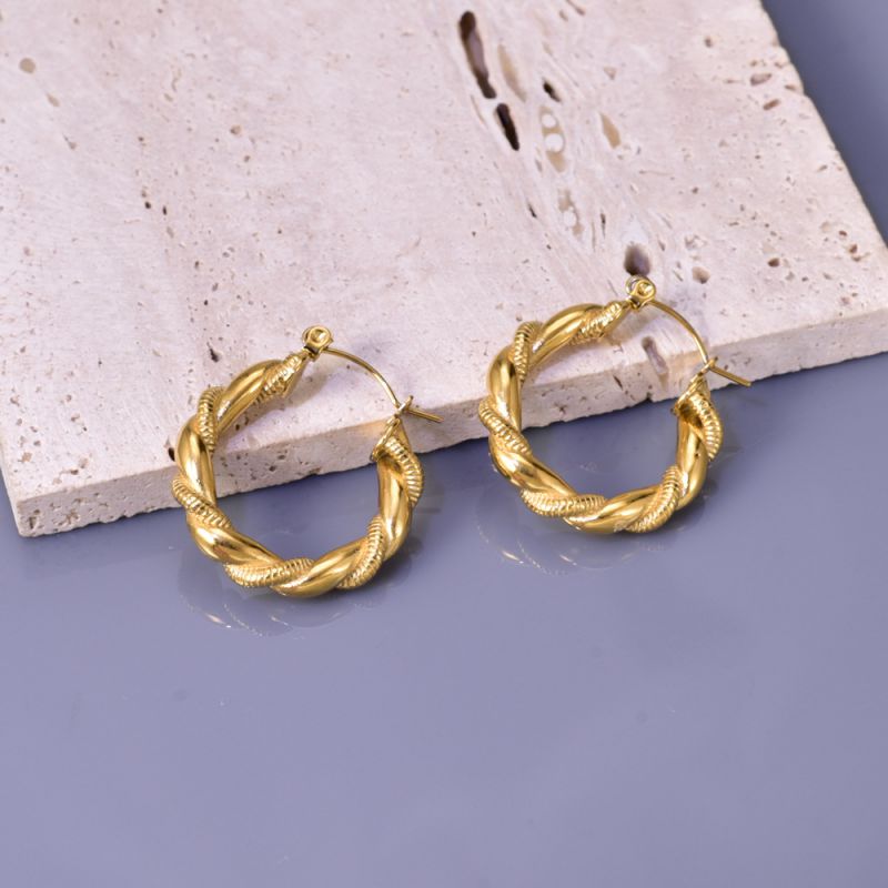 Twist Round Hoop Earring