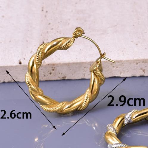 Twist Round Hoop Earring